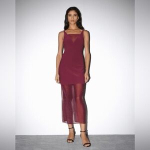 Abercrombie Burgundy Crepe Midi Dress - NWT